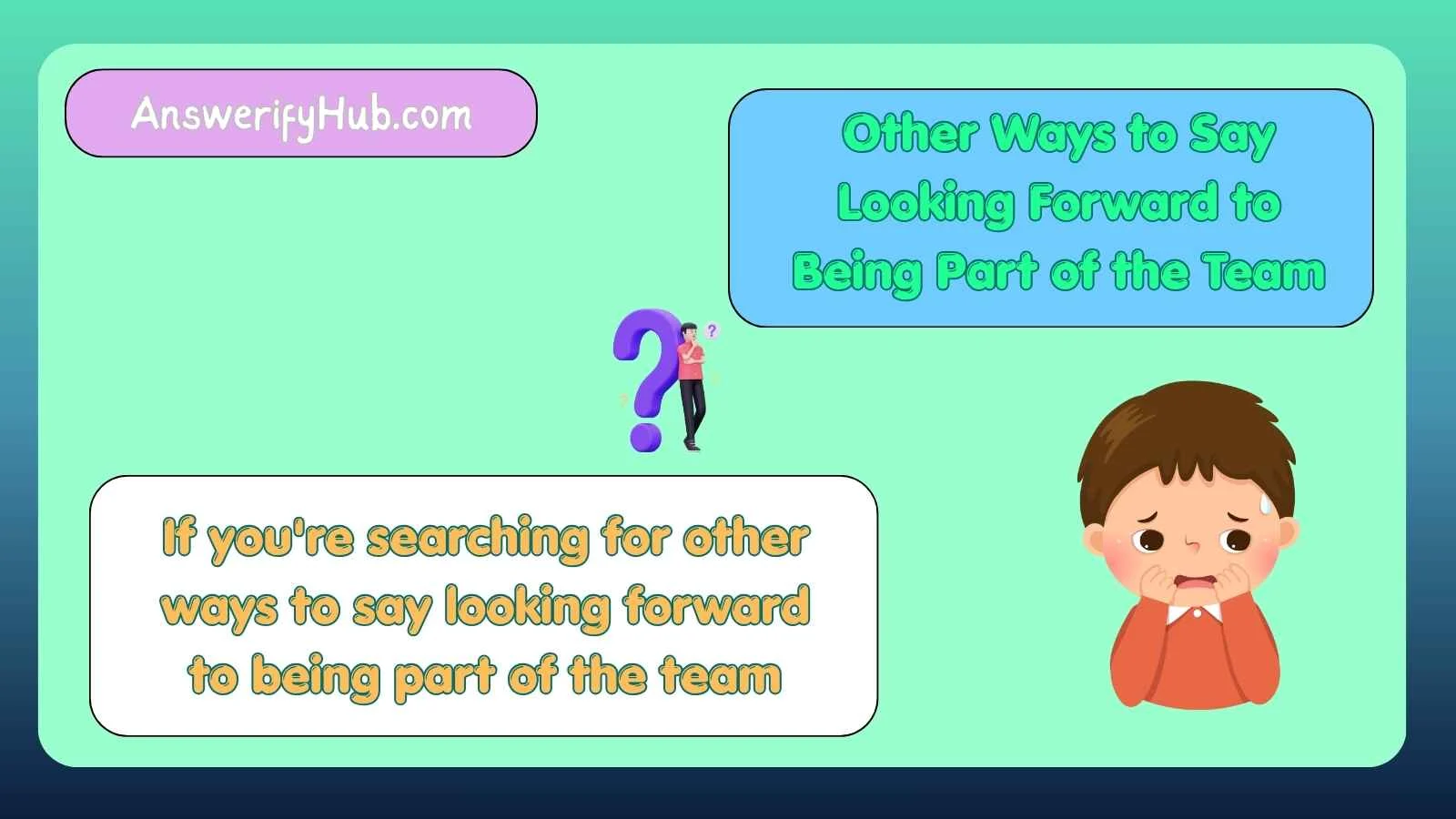 If you're searching for other ways to say looking forward to being part of the team